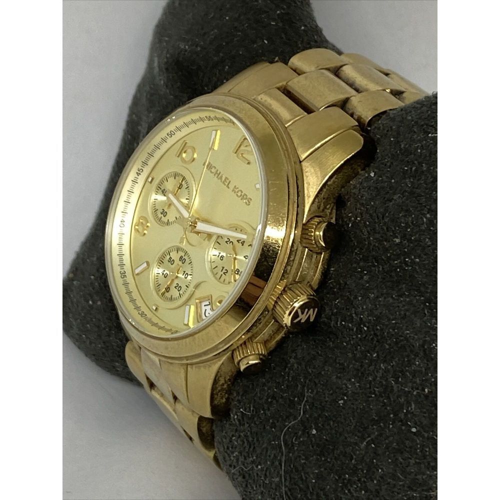Michael Kors MK5055 Unisex Gold Stainless Steal Analog Dial Quartz Watch GE445 - Picture 4 of 12